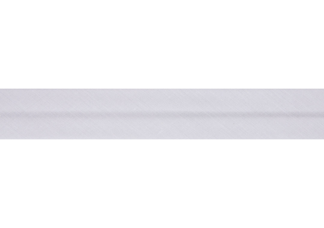Trim: Bias Binding: Polycotton: 16mm: White Sold By The Metre