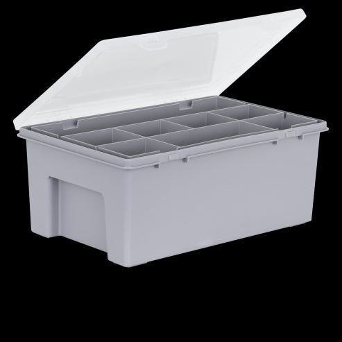 Organiser 3.04.01 Box 8 Div Tray Soft Grey/Clear