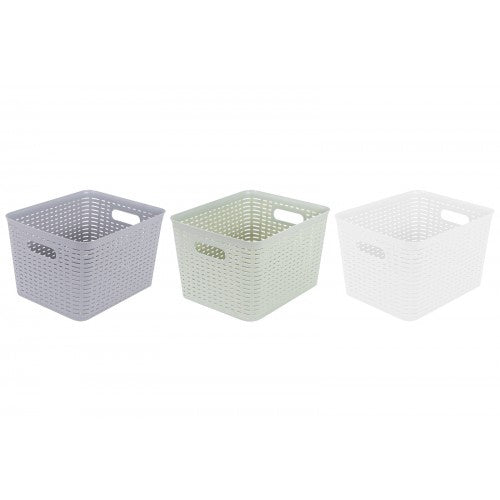 Rattan Collection Rattan Storage Basket 36x28.5x22cm 3 Assorted Colours
