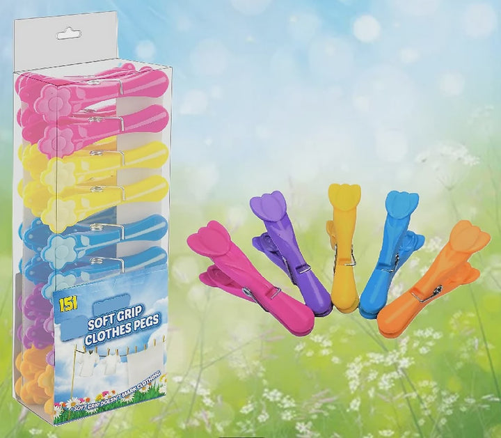 Daisy Soft Grip Clothes Pegs Pack of 18