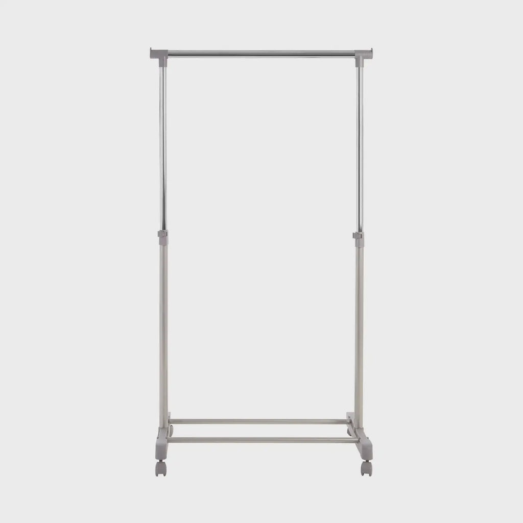 Ralesi Grey and Chrome Finish Clothes Hanging Rail With Wheels