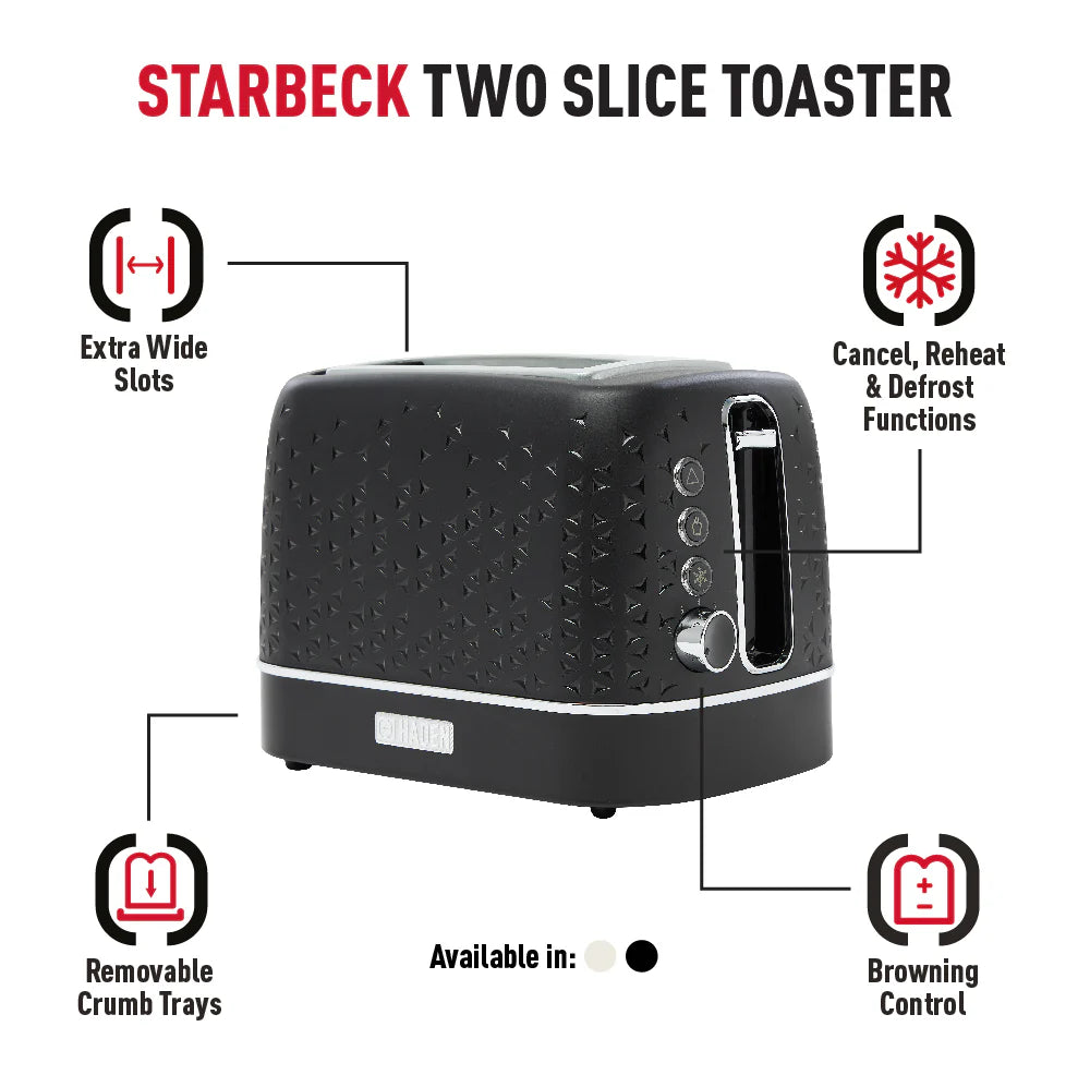 Haden Starbeck 2 Slice Toaster Black 207197