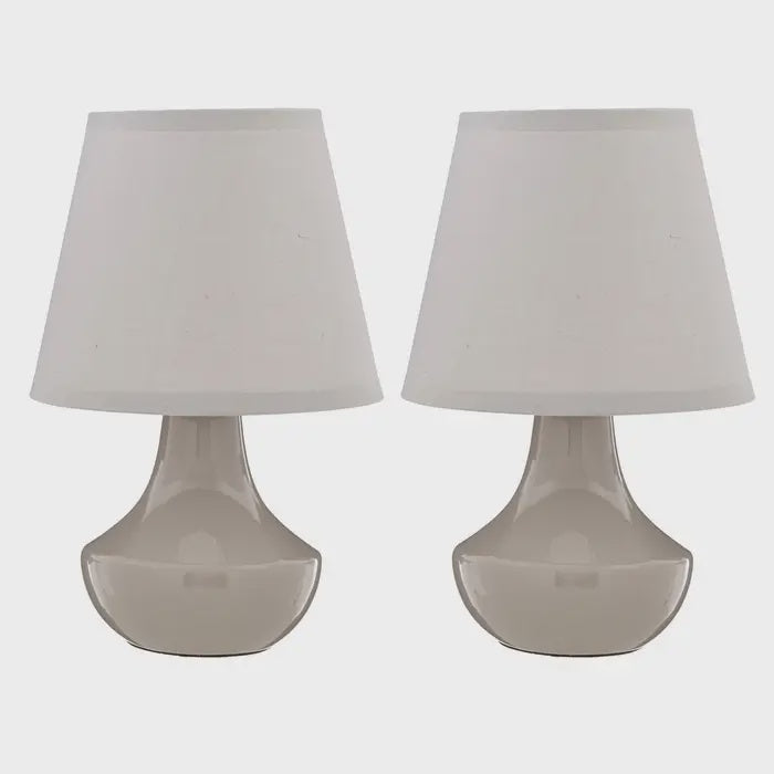 Globo Set Of Two Grey Ceramic Table Lamps