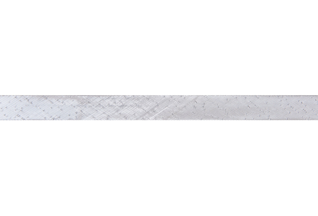 Trim: Bias Binding: Polyester: Metallic: 2.5m x 15mm: Silver
