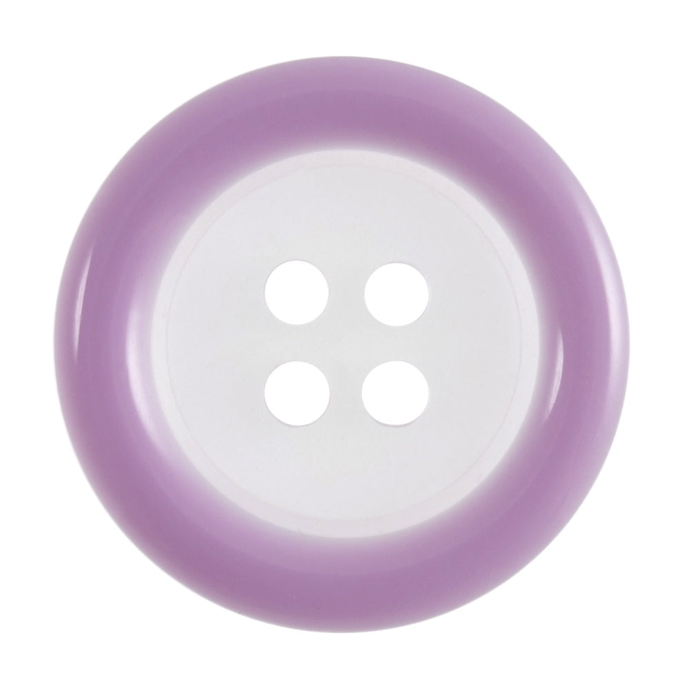 Buttons: Clear: Coloured Rim: 4 Hole: 18mm: Medium Purple