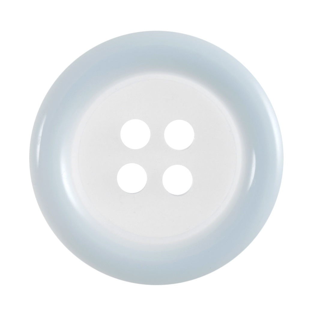 Buttons: Clear: Coloured Rim: 4 Hole: 18mm: Light Blue