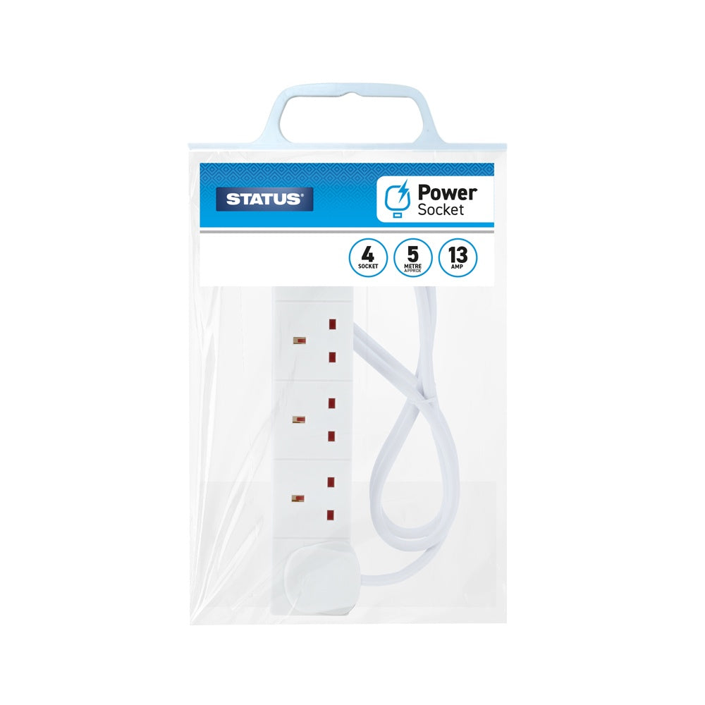 Status 4 Way 5m Extension Socket