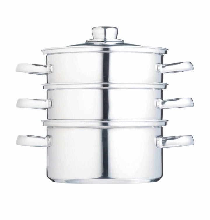 KitchenCraft Stainless Steel Three Tier Steamer, 16cm