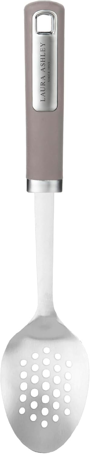 Laura Ashley 13-Inch Stainless Steel Slotted Spoon Dark Dove Grey”
