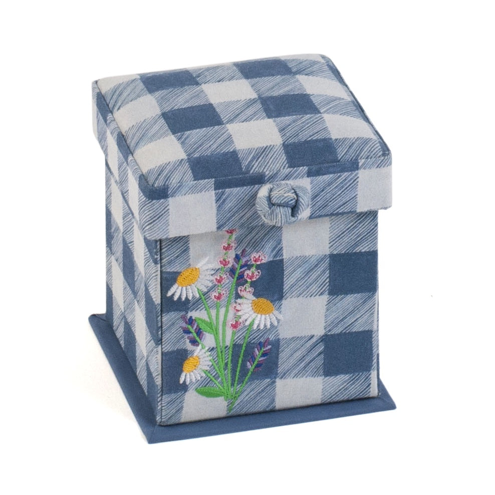 Sewing Kit: Victorian: Square: Embroidered: Wild Floral Plaid