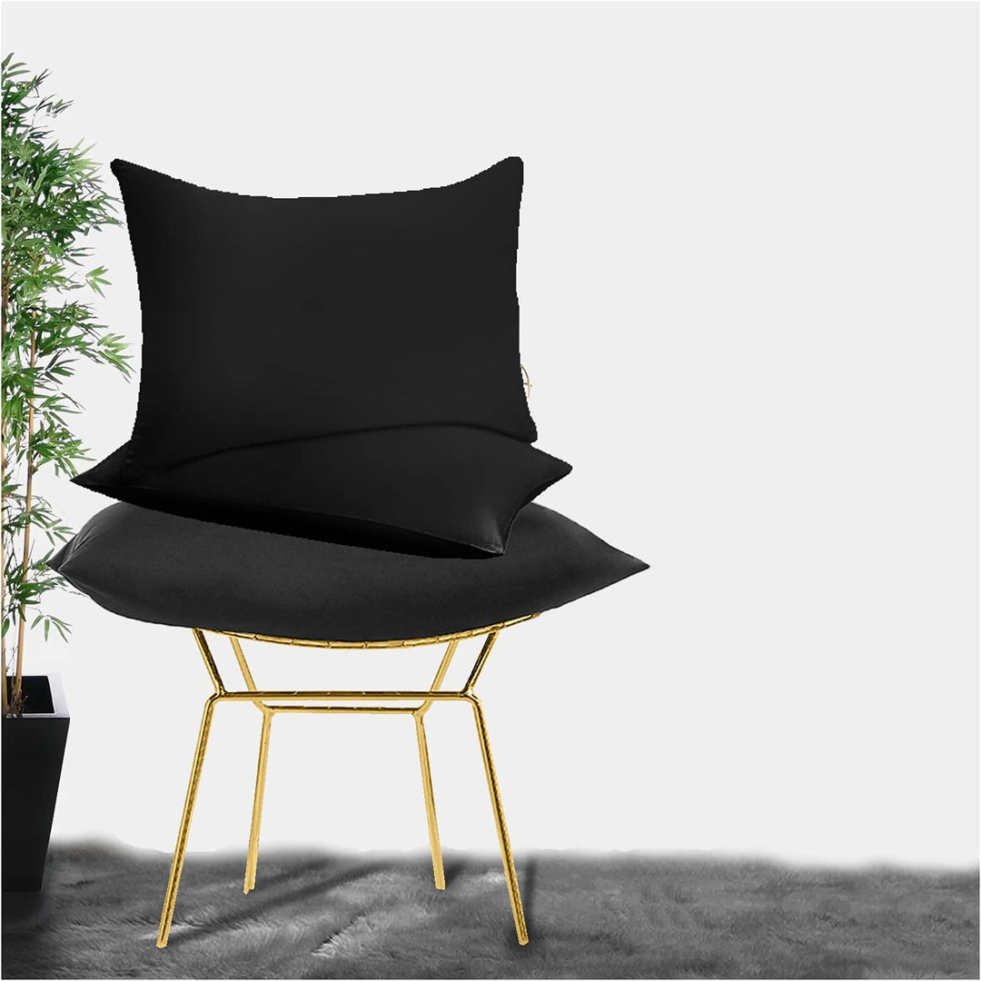 Percale Pair of Pillowcases Black