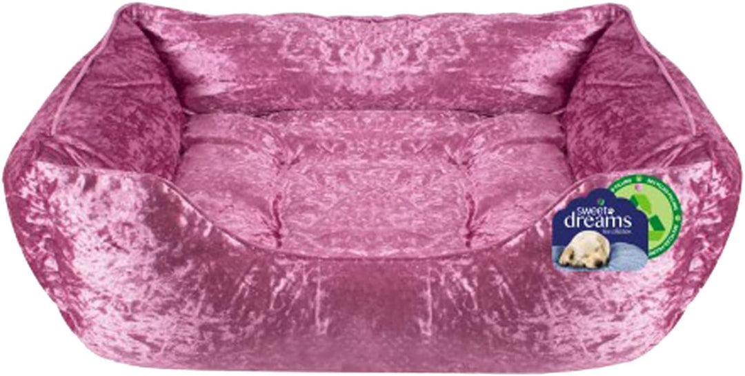 Crush Velvet 71X58Cm Pet Bed Cushion Pink