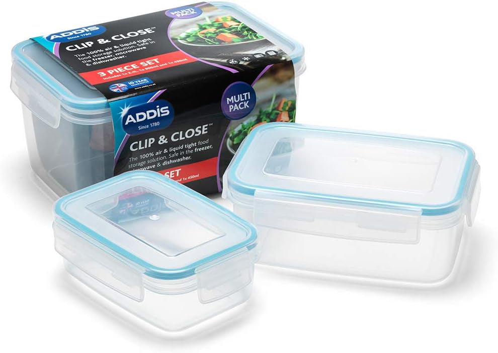 Addis Clip Tight 3Pc Rect Storage Container