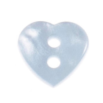 Buttons: Heart: 11mm: Light Blue