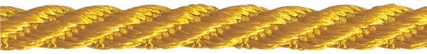 Ribbon: Barley Cord Twist: 5mm: Gold Sold By The Metre