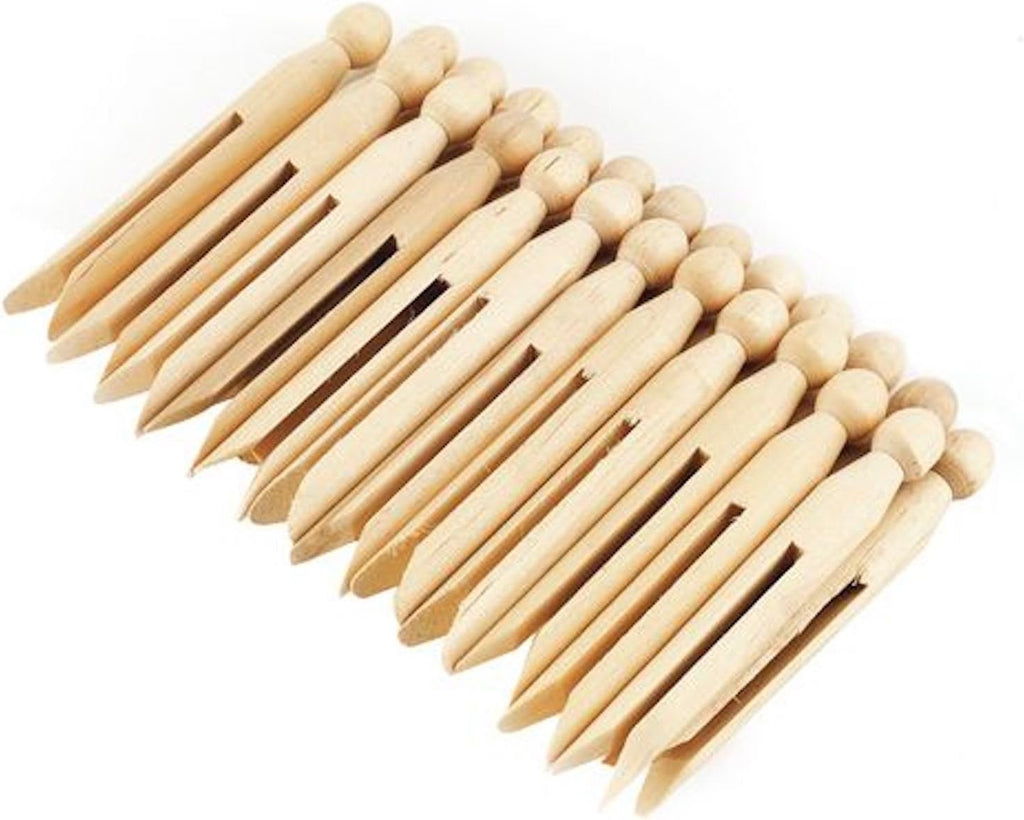 Birch Wooden Dolly Clothes Pegs Pack of 24