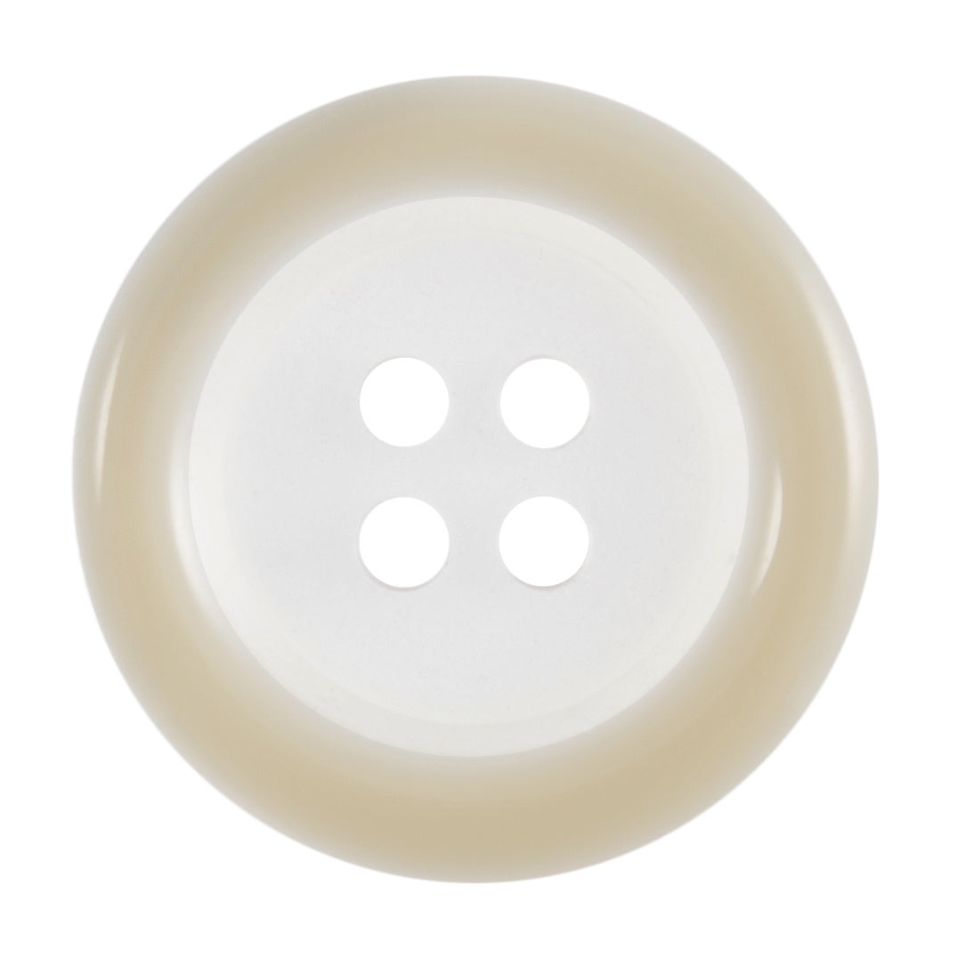 Buttons: Clear: Coloured Rim: 4 Hole: 18mm: Cream