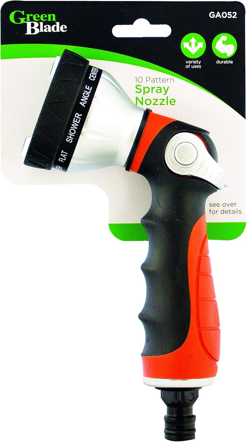 Green Blade  10-Pattern Spray Nozzle with Rubber Grip