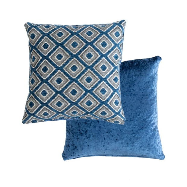 Pisa - Geometric Jacquard Cushion Cover Navy 43 x 43cm 17 x 17in