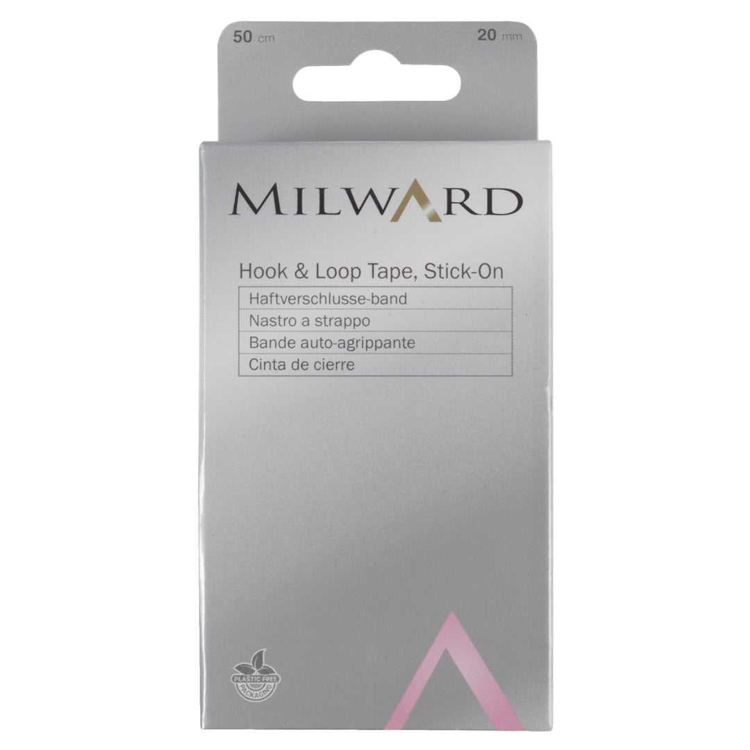 Milward Hook & Loop Tape: Stick-On: 50cm x 20mm: Black