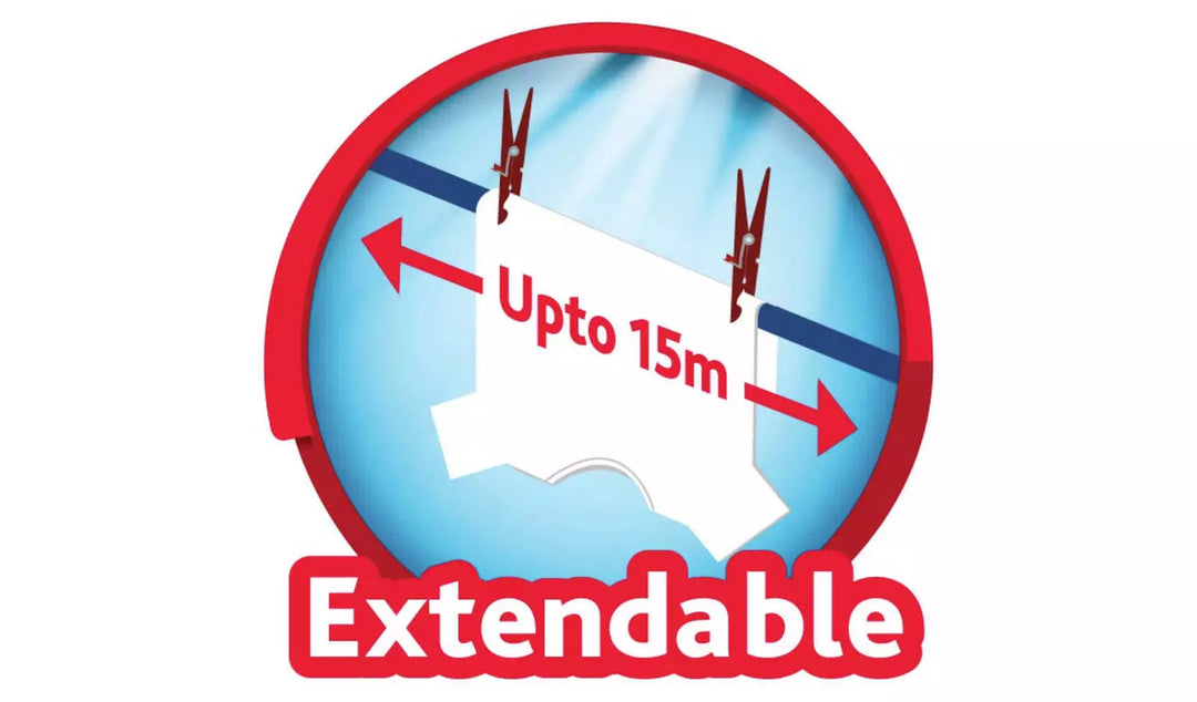 Vileda Cordomatic Retractable Washing Line with 15m Outdoor Clothes Line
