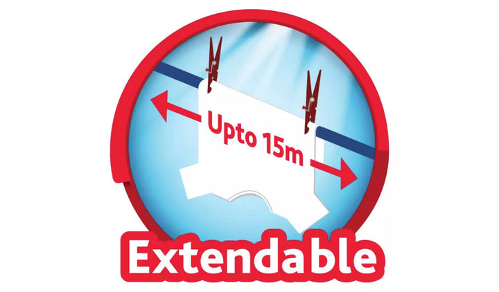 Vileda Cordomatic Retractable Washing Line with 15m Outdoor Clothes Line