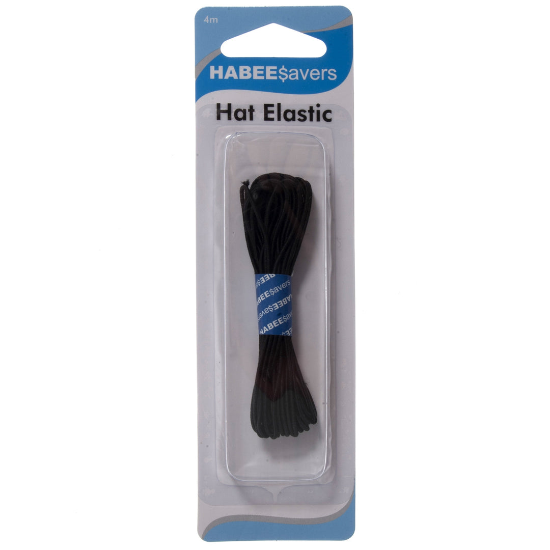 Habee Savers: Hat Elastic: Black 4m
