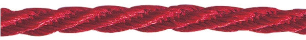 Ribbon: Barley Cord Twist: 5mm: Red Sold By The Metre