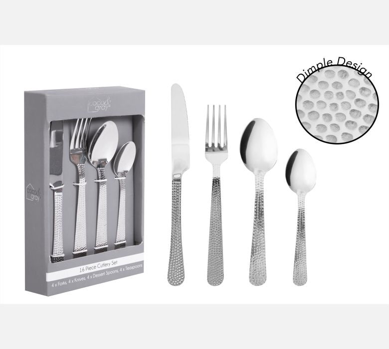 Coco & Gray Cutlery Set 16pc With Hammered Finish