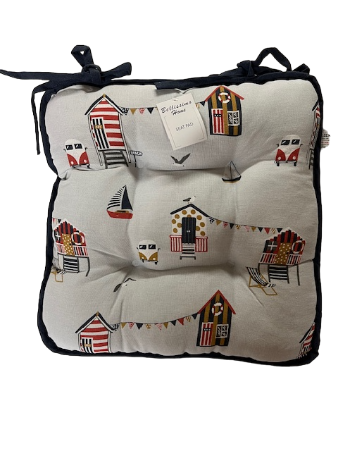 Beach Hut Seat Pads with Ties