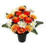 29cm Salmon Frontal Rose Hydrangea  Mum Grave Pot