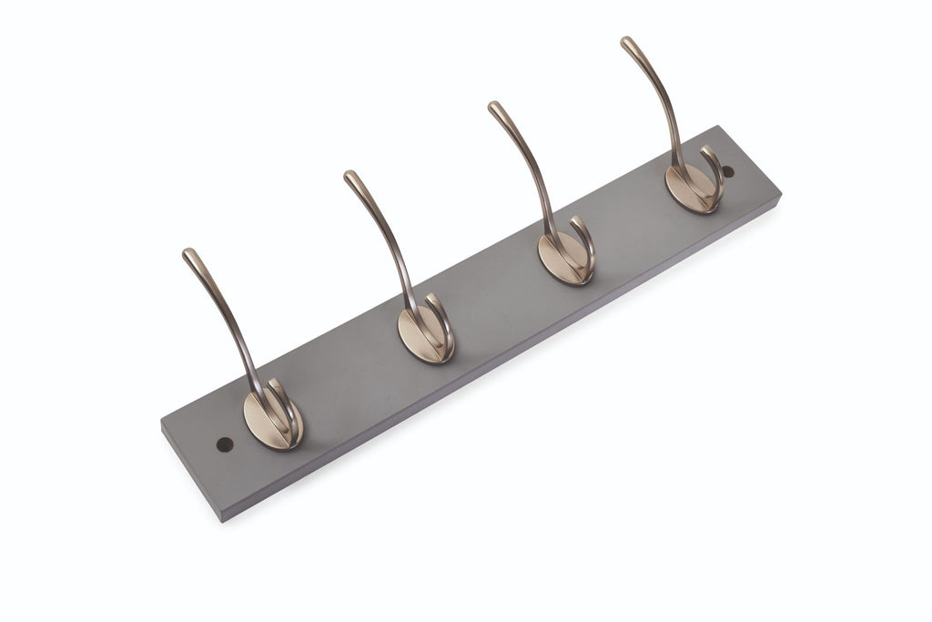 Salisbury 4 Nickel Hooks Wall Grey