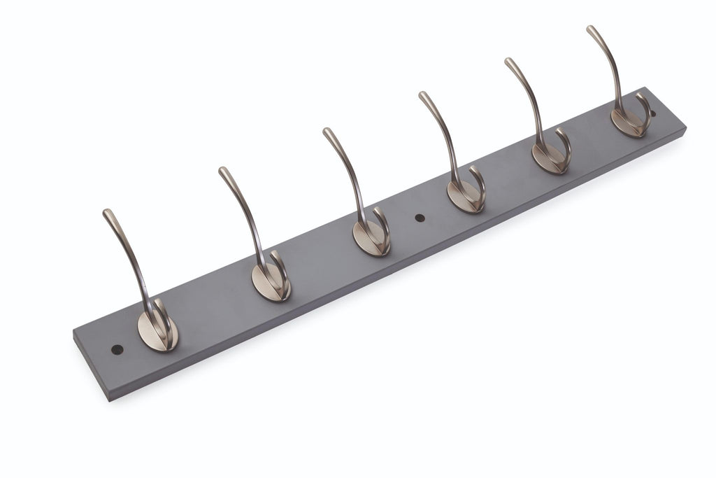 Salisbury 6 Nickel Hooks Wall Grey