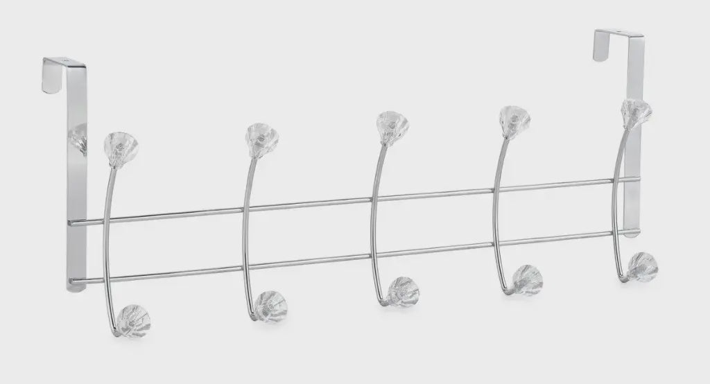 Diamond Over Door 5 Hook Chrome