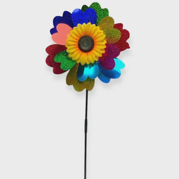 31Cm  Garden  Metallic Flower Wind Mill