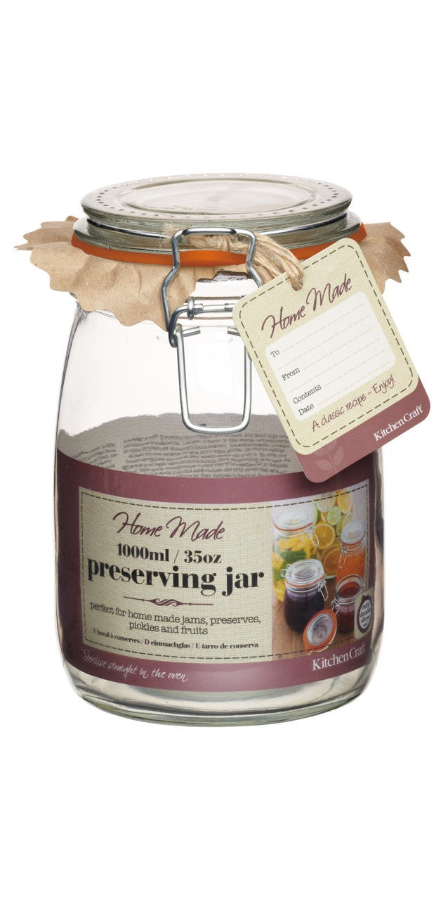 Home Made Glass 1 Litre Preserving Jar