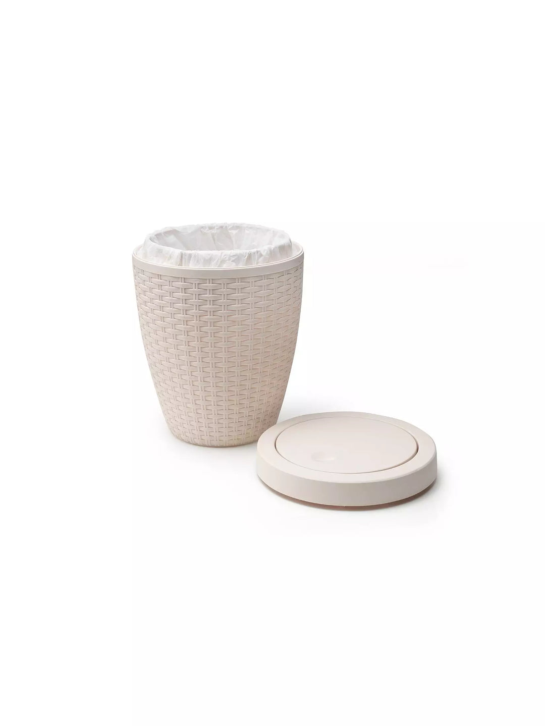 Addis Faux Rattan Swing Lid Bathroom Bin