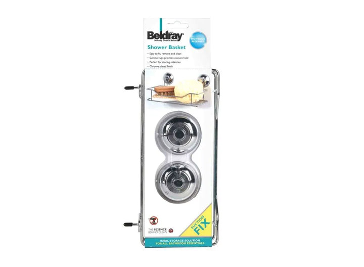 Beldray Chrome Suction Shower Basket