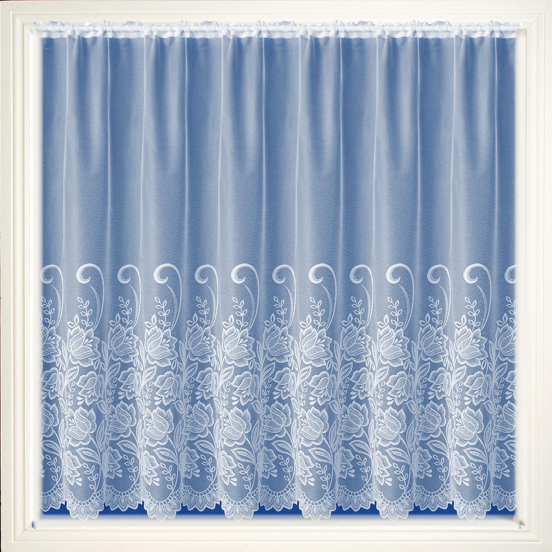 Sicily Net Curtain White 101cm Sold By The Metre