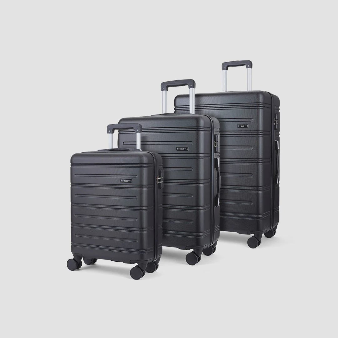 Lisbon 3pcTrolley Suitcase Set Black