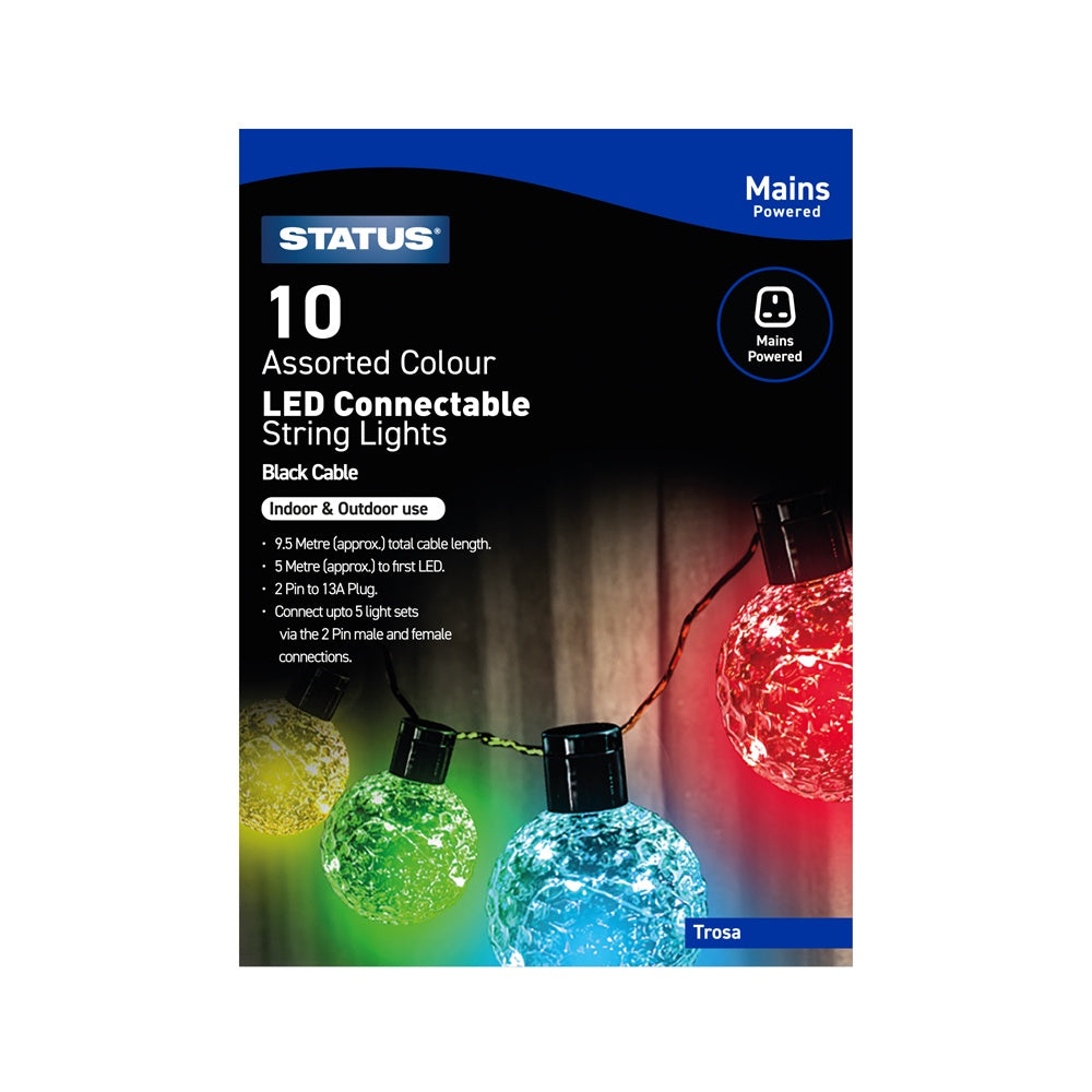 Trosa - 10 Connectable LED Party Lights - Multi Coloured