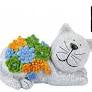 Solar Cat With Succulents 7 LED Lights Garden Ornament