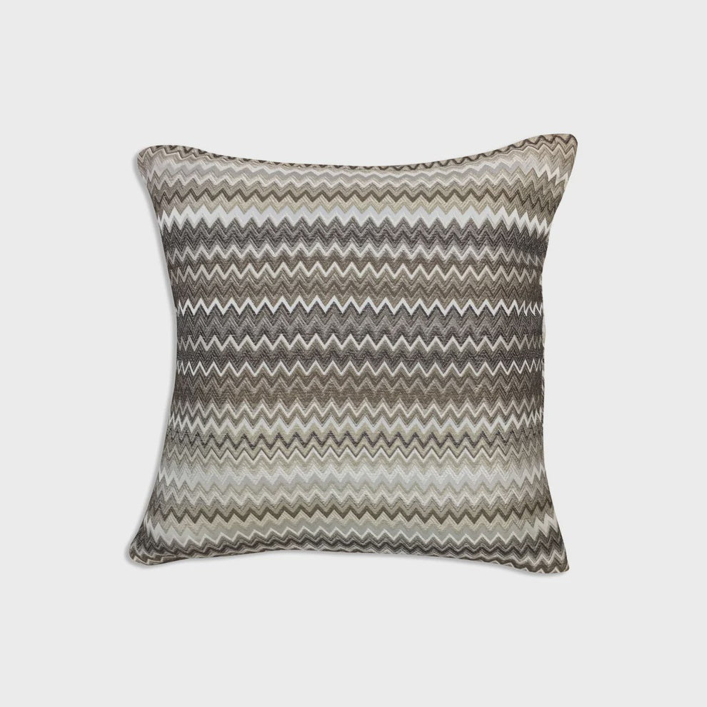 Venice Jacquard Zig Zag Striped Cushion Cover Beige 43 x 43cm 17in x 17in