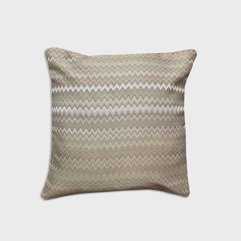 Venice Jacquard Zig Zag Striped Cushion Cover Natural 43 x 43cm 17 x 17in