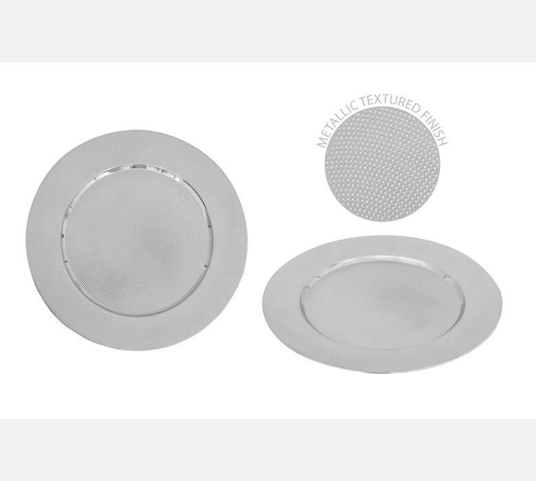 RSW Christmas Silver Metallic Charger Plate