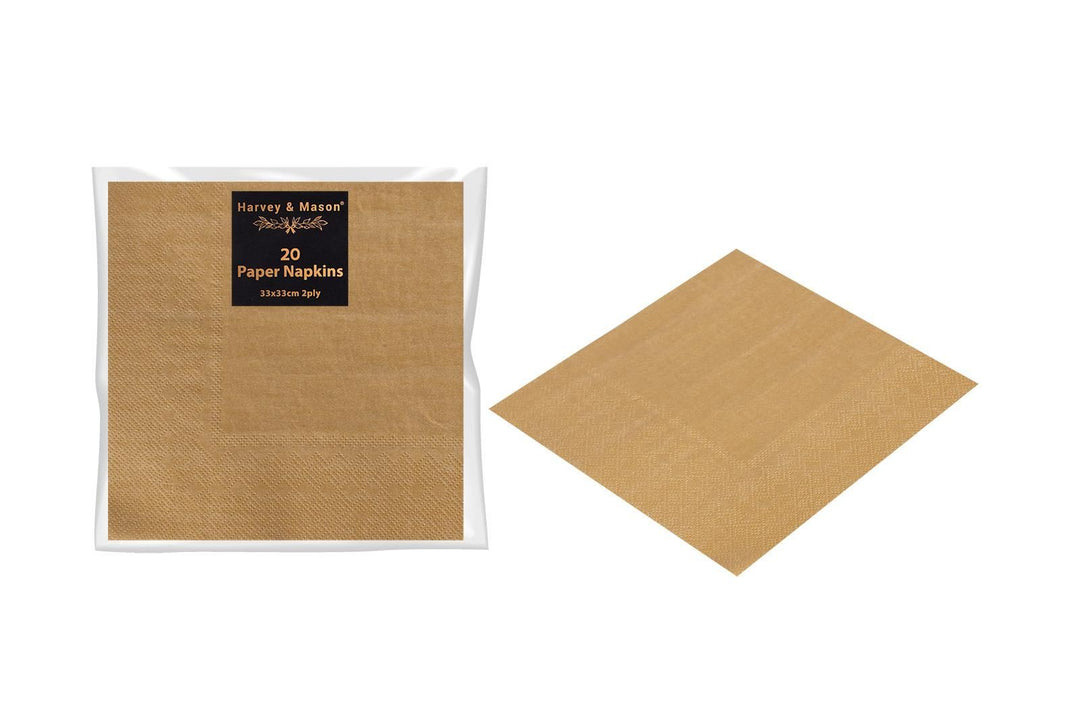 Harvey & Mason Pack Of 20 Gold Metallic Napkins
