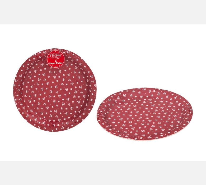 Christmas Pack Of 8 23cm Ho Ho Ho Paper Plates
