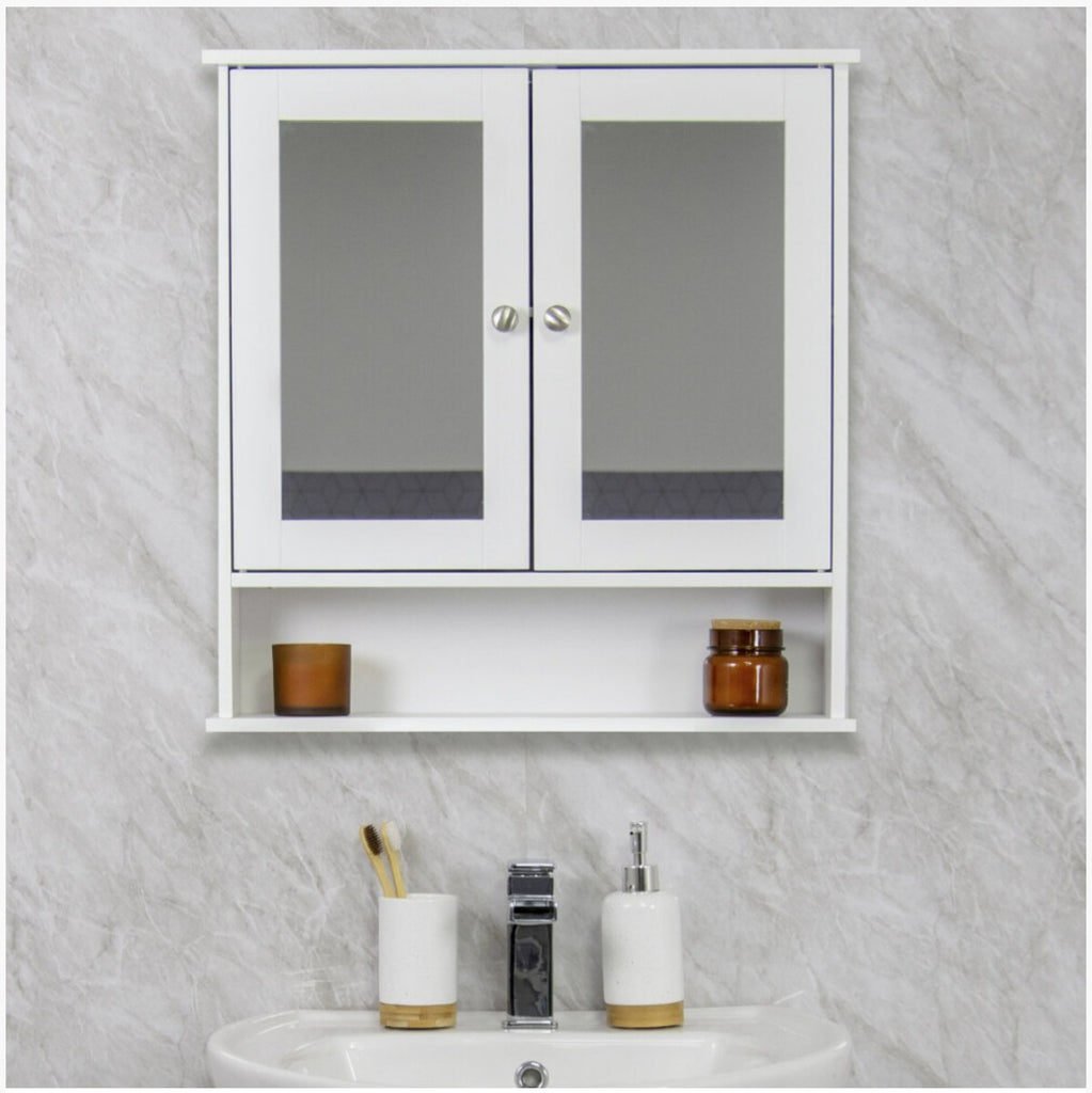 Anika Wall Mounted Bathroom Cabinet Double Door Mirrored