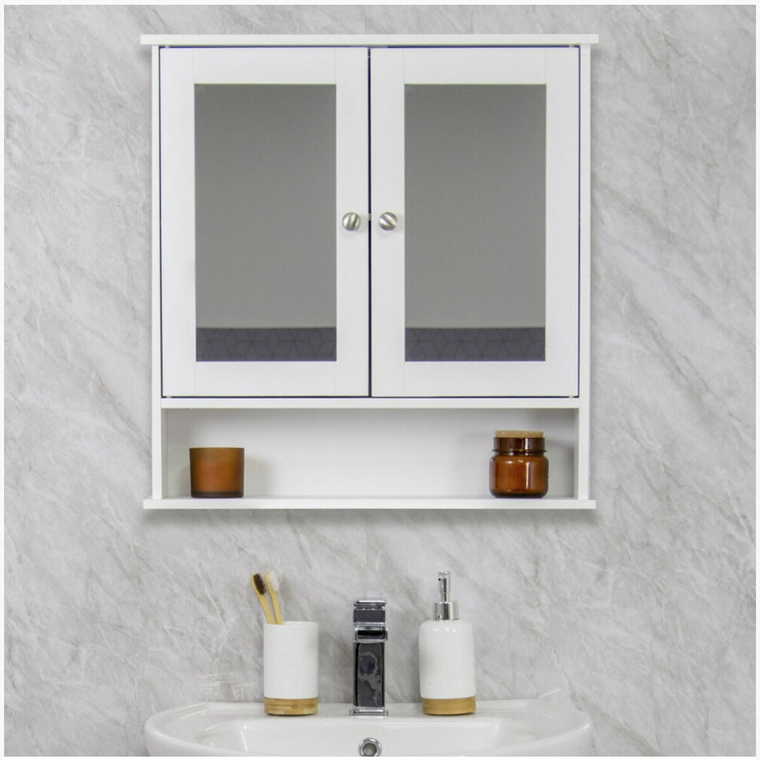 Anika Wall Mounted Bathroom Cabinet Double Door Mirrored