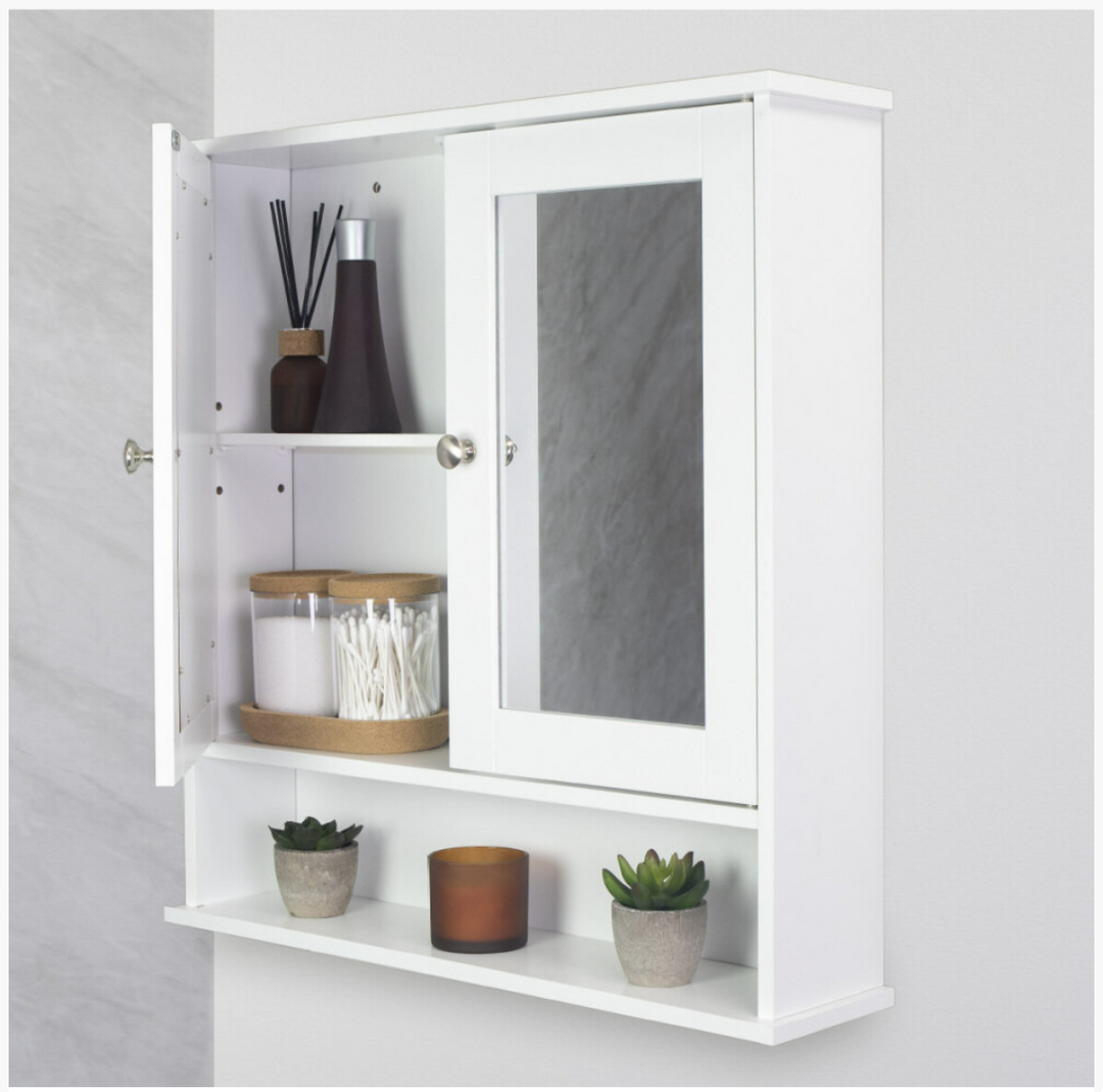 Anika Wall Mounted Bathroom Cabinet Double Door Mirrored